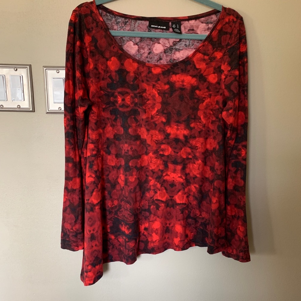 DKNY asymmetrical long sleeve tunic